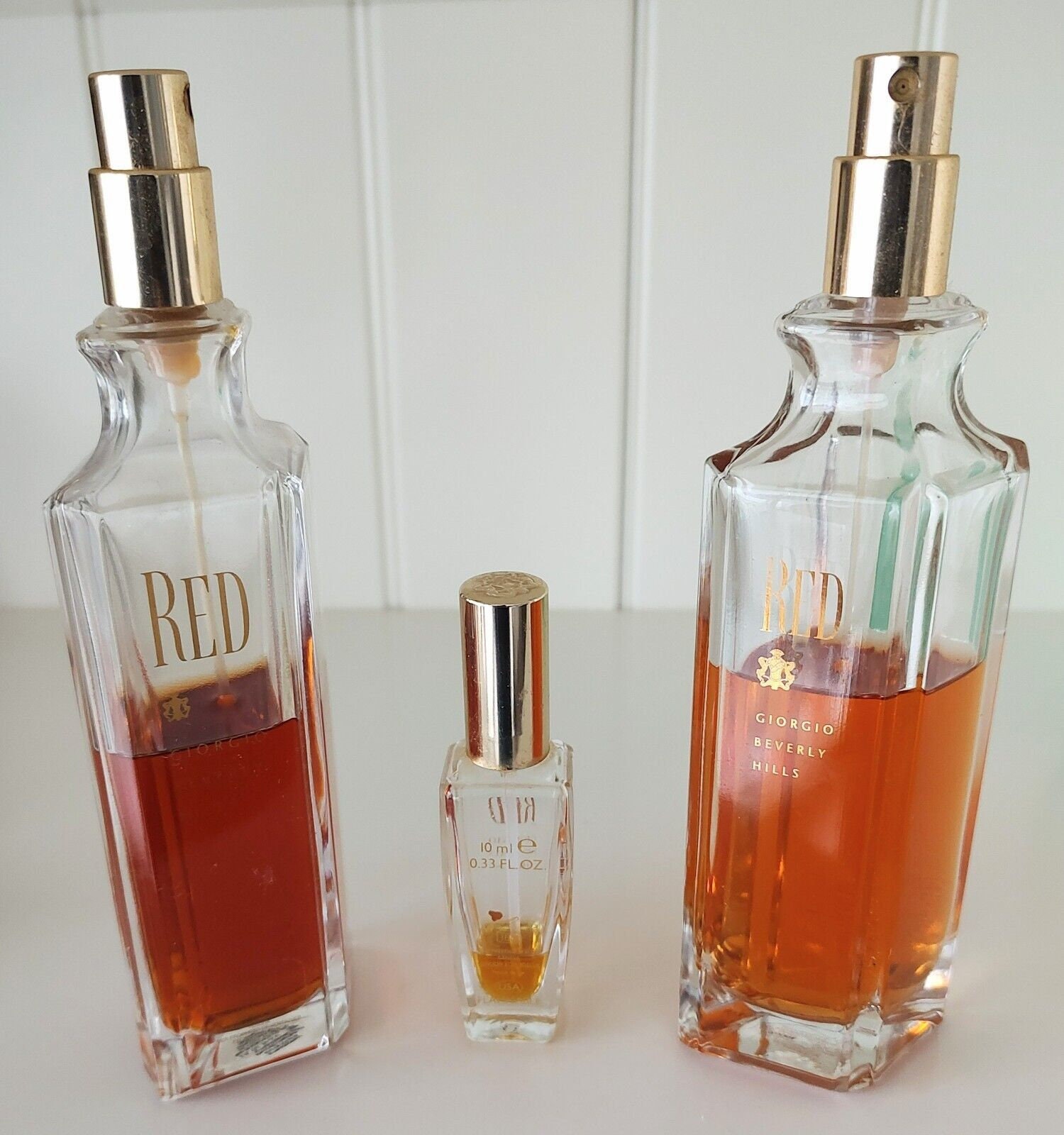 Lot of 3 Vintage Giorgio Beverly Hills Red Perfume 3 and .33 