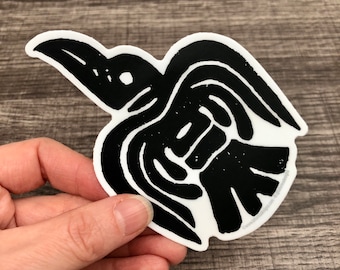 Viking Raven Sticker, Norse Historical Heathen Pagan