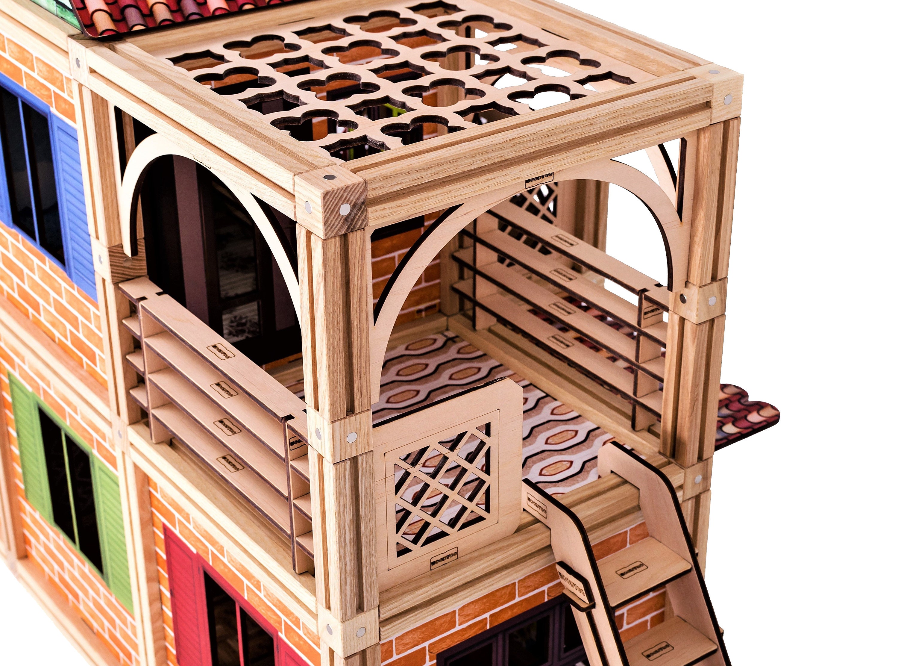 Wooden dollhouse for girls and boys Constructor kit Etsy