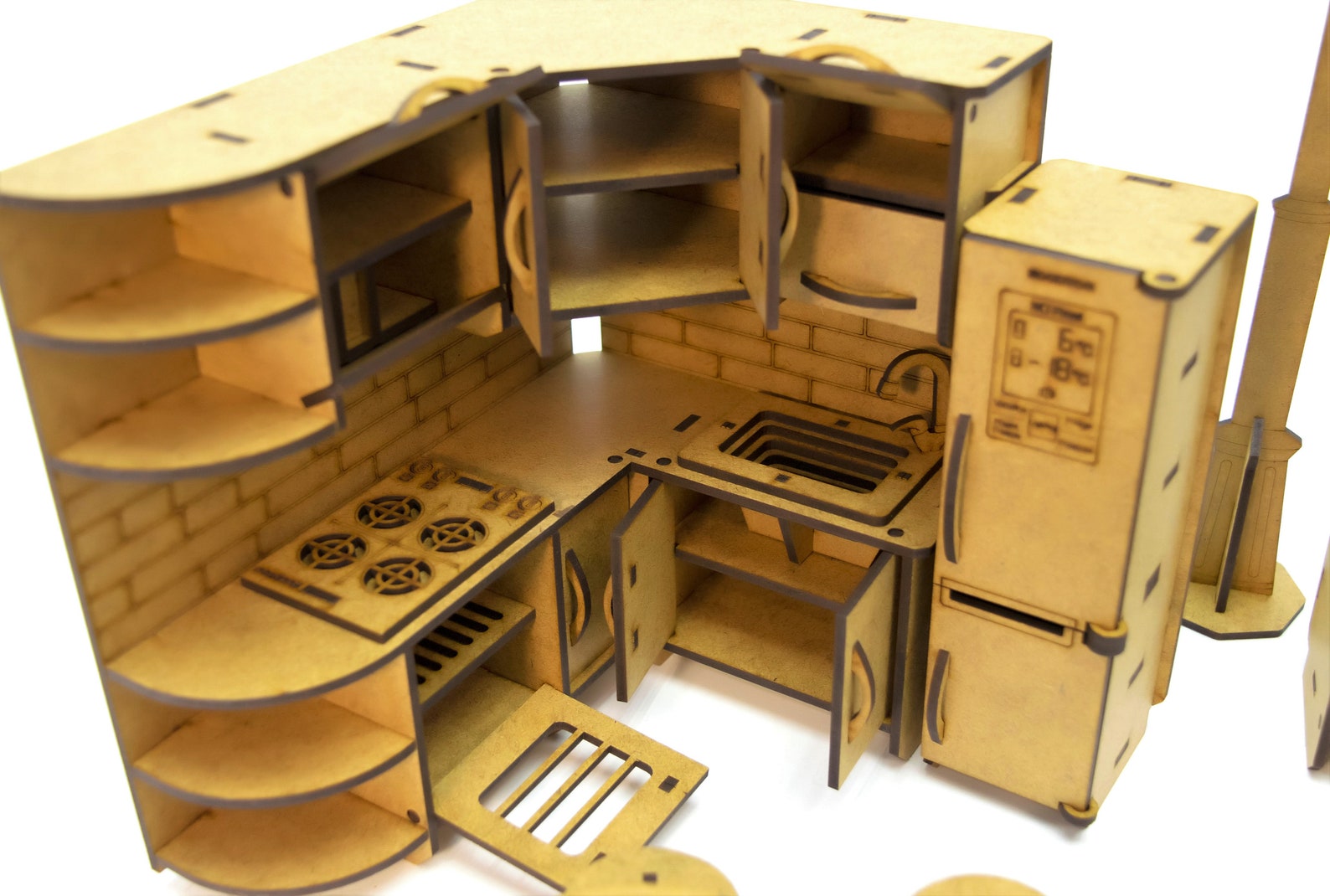 Dollhouse Furniture Kit 208 pieces. WOODYCO Furniture Big Set. Etsy