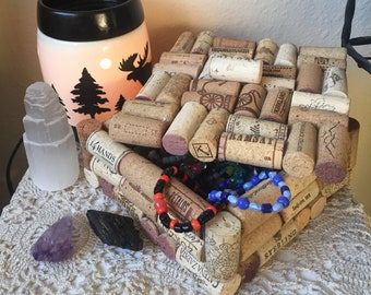 THE RITUAL Handmade cork box, box made from corks, manifestation box, jewelry storage, recycled art