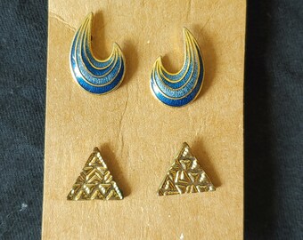 SET OF 2 Earrings, blue, water, waves, ocean