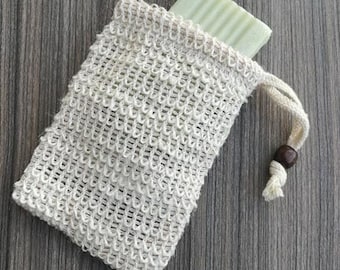 Soap Saver Bag, Soap Saver Pouch,Eco Reusable Soap Saver Bag Natural Sisal Exfoliating Plastic Free Enviromentally Friendly Bathroom Travel
