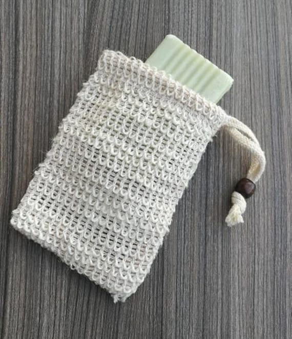 Soap Saver Bag, Soap Saver Pouch,Eco Reusable Soap Saver Bag Natural Sisal Exfoliating Plastic Free Enviromentally Friendly Bathroom Travel