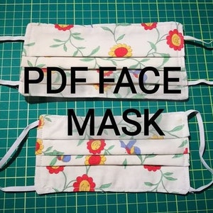 pdf mask  Face Mask Pattern, Downloadable Face Mask Sewing Pattern, Medical Mask Pattern