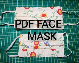 pdf mask  Face Mask Pattern, Downloadable Face Mask Sewing Pattern, Medical Mask Pattern