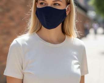Washable Organic Cotton Face Mask, Double-Layer White Reusable Mask with Adjustable Elastic, Eco-Friendly Protective Mask, Unisex Gift