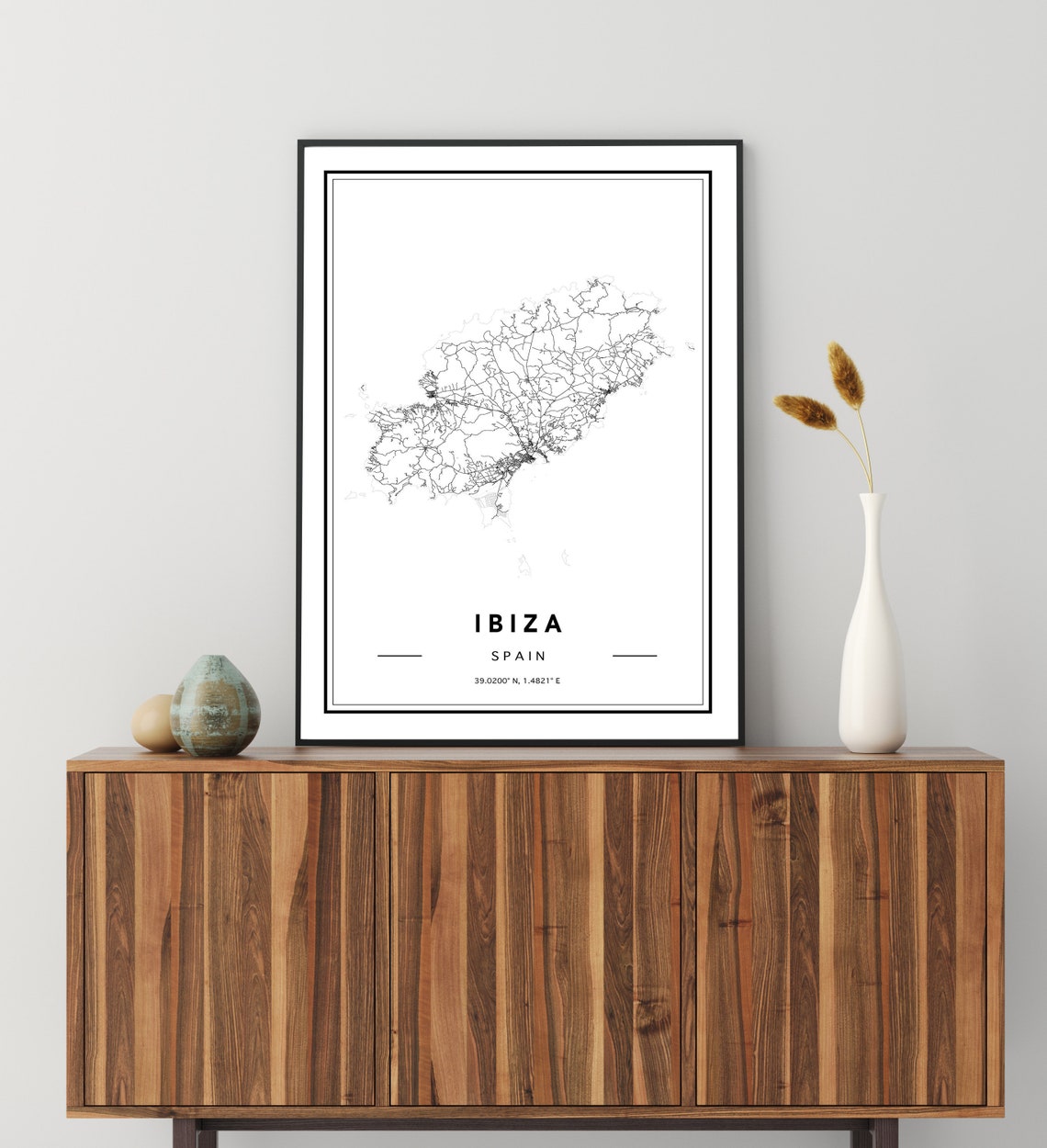 Ibiza Map Print Custom Map Print Ibiza Map Map Of Ibiza | Etsy