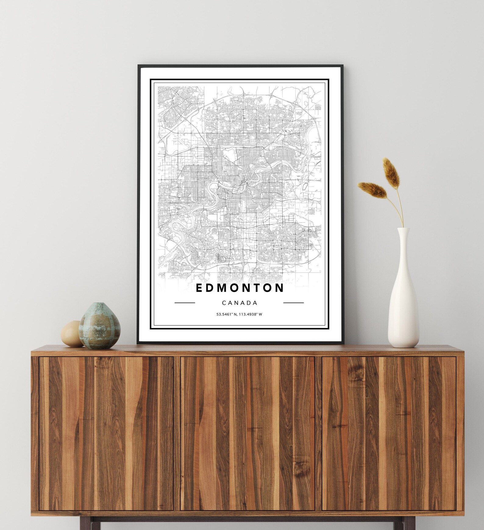 Edmonton Canada Map Print Edmonton Street Map Edmonton Map Etsy