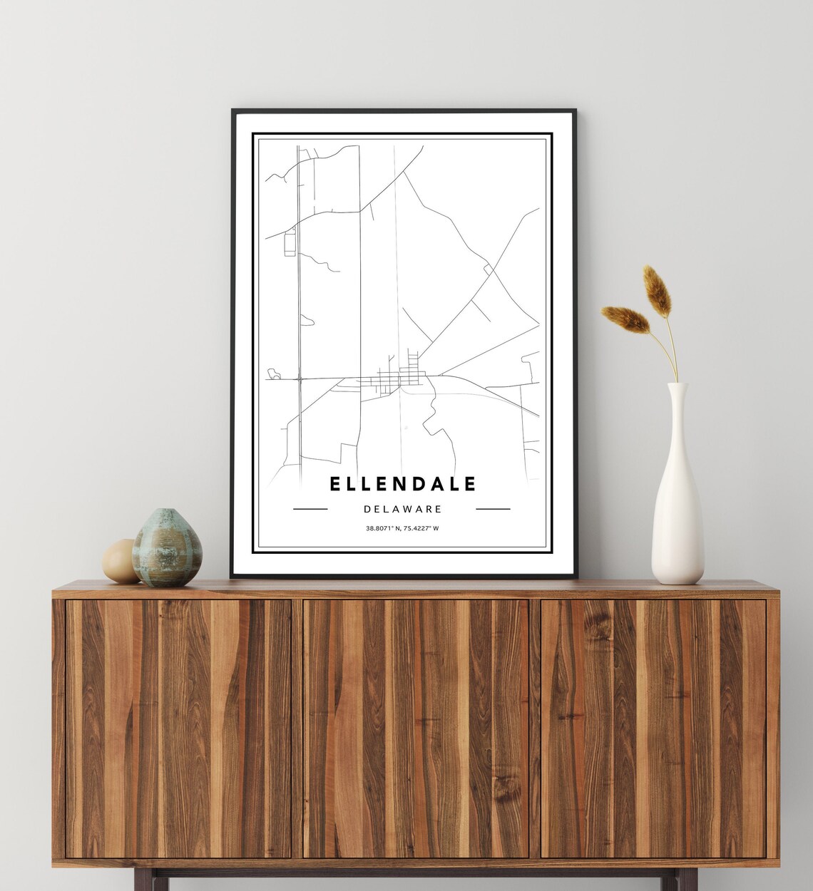 Ellendale Delaware Map Print Ellendale Map Ellendale Wall Etsy