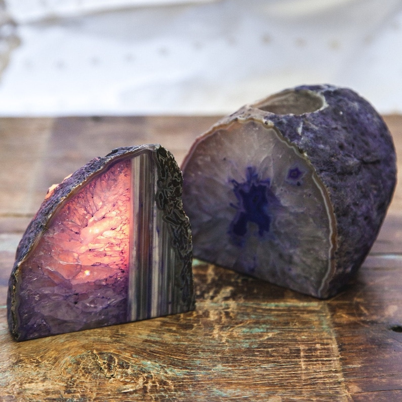 Agate Geode Candle Holder
