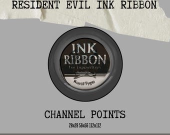Resident Evil Requiem Ink Ribbon Channel Points for Twitch Streaming and Broadcasting, Emote, Streamer Badge