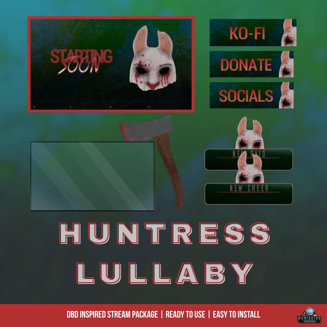 Dark Horror Animated Streaming Package the Huntress Dead by Daylight ...