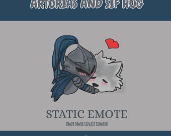 Artorias and Sif Dark Souls hug emote for Twitch, Discord for streaming and streamers, bits, badges, instant download