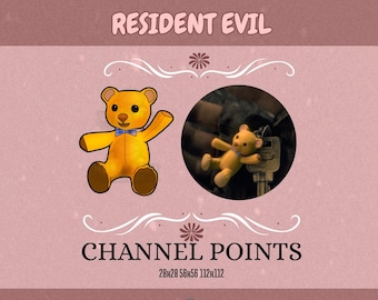 Channel points emote for Twitch, Ada Wong teddy bear keychain from Resident Evil for streaming and broadcasts with an adorable aesthetic