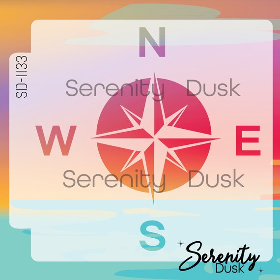 Compass Stencil Direction Stencil North South East West - Etsy