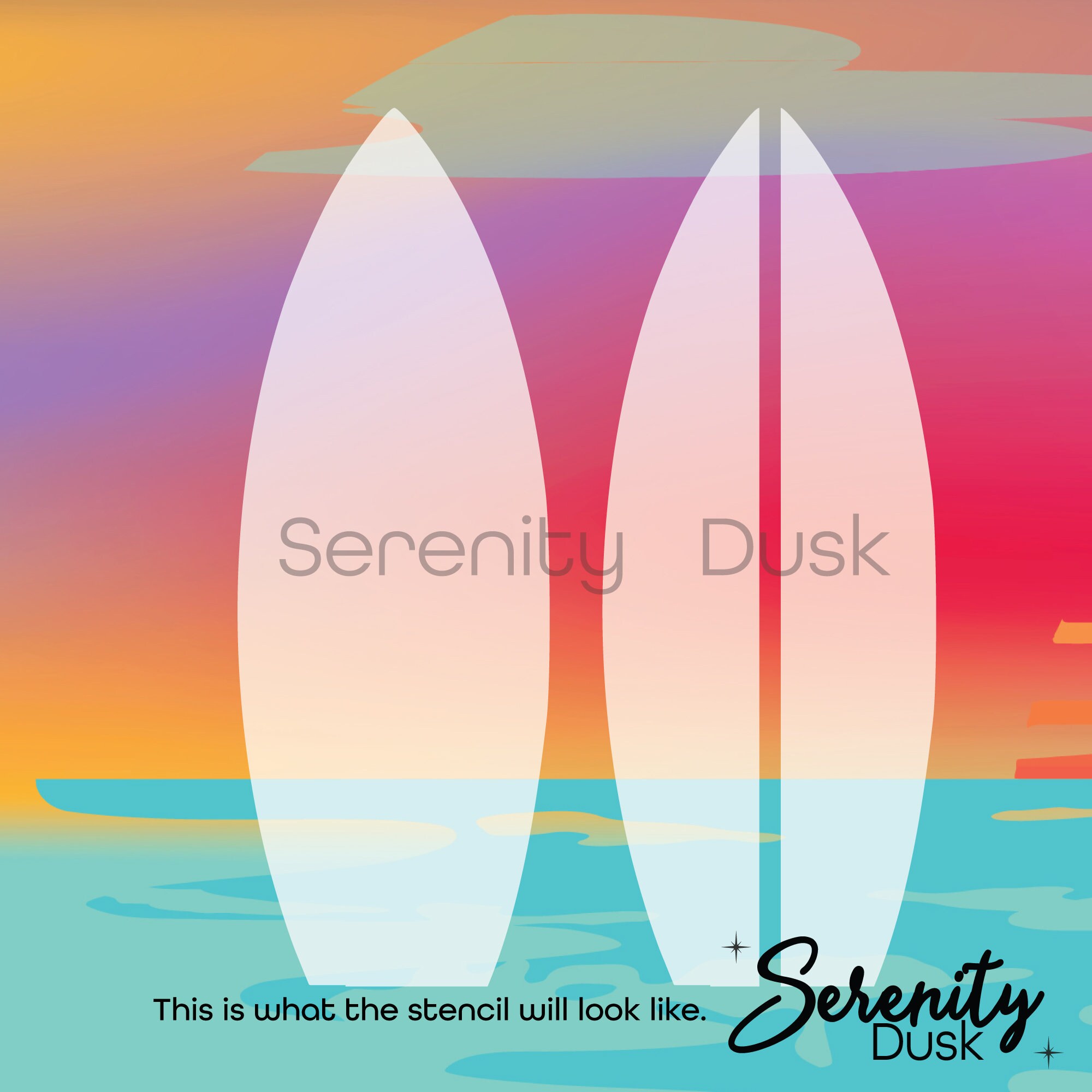 Surfboard Stencil Surf Board Stencil Reusable Stencil Wall Etsy