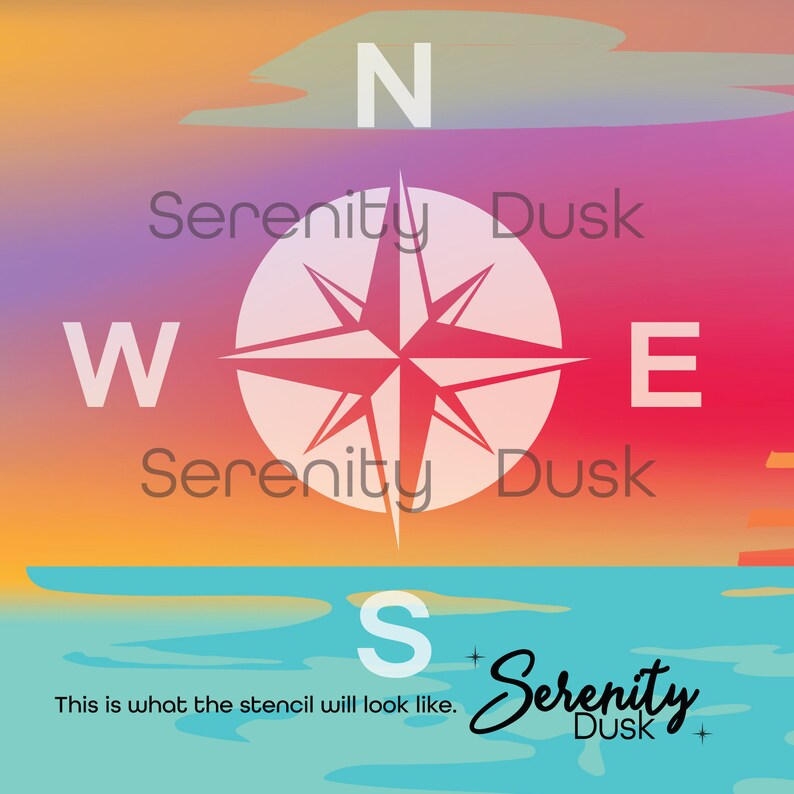 Compass Stencil Direction Stencil North South East West - Etsy