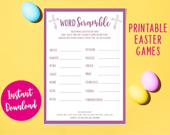 Juego de palabras de Pascua: actividad familiar imprimible (descarga digital)