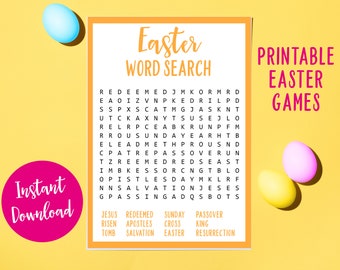 Sopa de letras de Pascua, actividad familiar imprimible (descarga digital)