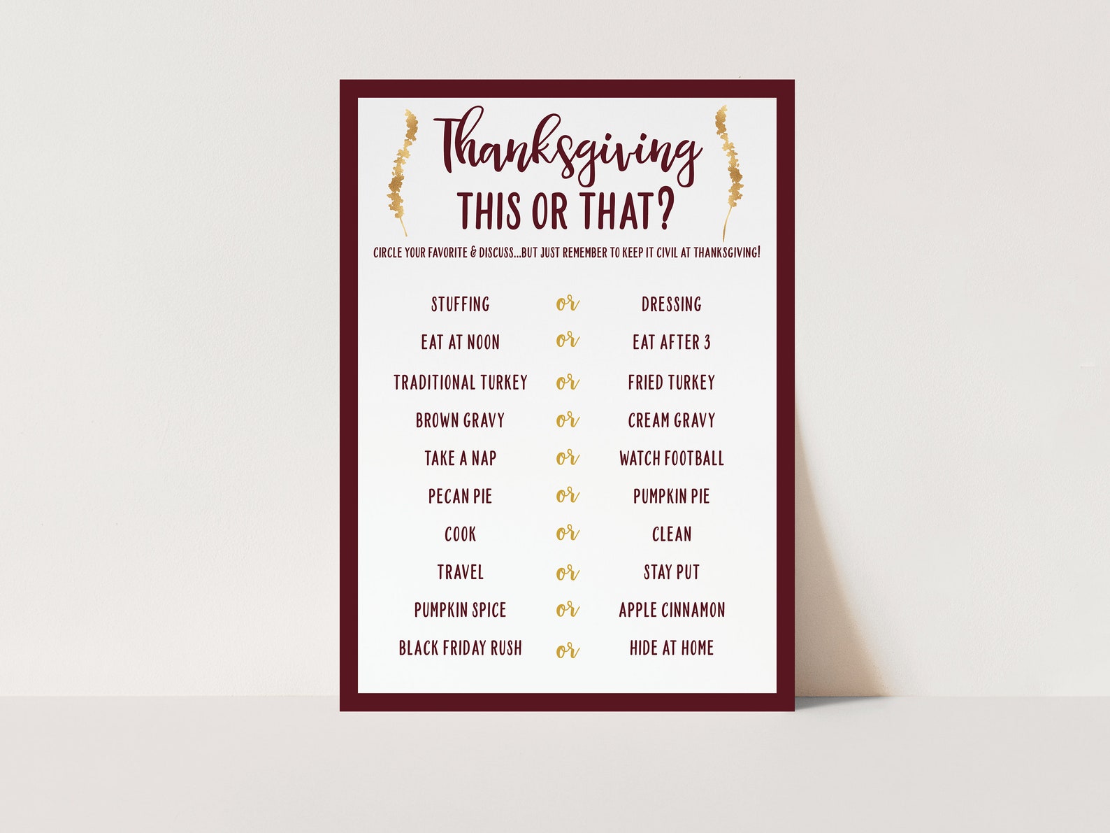Thanksgiving Dinner Games Printable Games Thanksgiving - Etsy