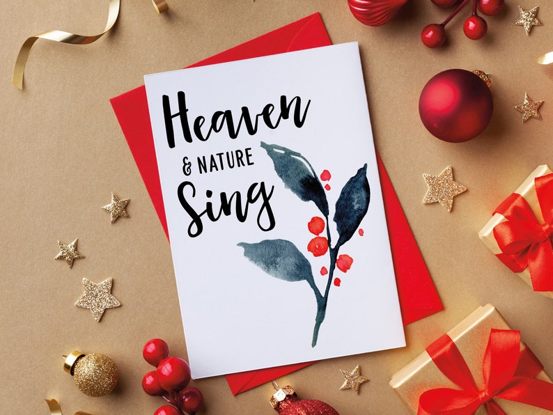 Christmas Cards Homemade, Heaven and Nature Sing, Printable Christmas