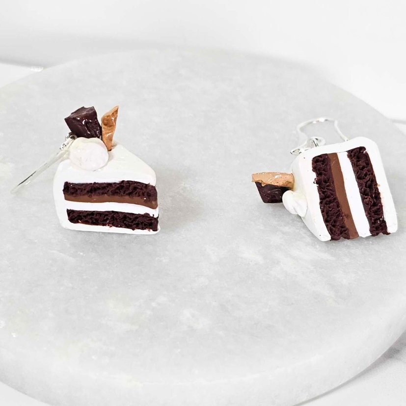 Cake Slice Earrings, Food Earrings, Cake Jewellery, Statement Earrings, Novelty Earrings, Gift, Polymer Clay, Food Jewelry, Dessert Earrings