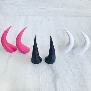 Cosplay Horns, Devil Horns, Demon Horns, Horns Headband, 3D Printed Devil Horns, Halloween Costume Devil Horns, 3 inch Horns