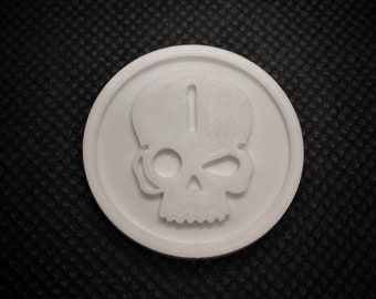 Skull Token, Objective Marker, Wargaming Token, 40mm Objective Marker, Table Top Role Playing Games, Wargaming Terrain, 3D Printed Wargaming