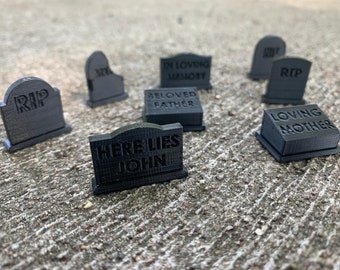 Miniature Tombstones, Scatter Terrain, Scatter Terrain Scenery, 3D Printed Miniatures, TTRPG Accessories