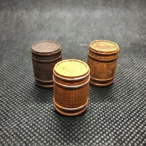 3D Printed Wooden Barrels, Scatter Terrain - (Quantity of 10)