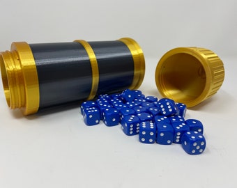 Soporte de dados redondos de munición, caja de dados personalizada, caja de dados, DND, soporte de dados, TTRPG, dados, dados poliédricos, soporte de dados de juegos de guerra