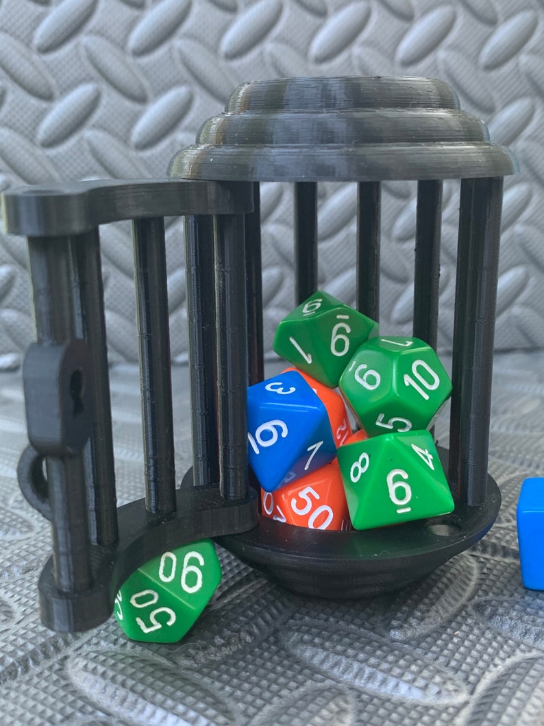 TTRPG Accessories Dice Jail Prison 3D Printed Dice Holder Gifts for Gamers Dice Jail 3D Printed Dice Box