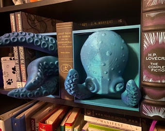Octopus Book Nook, Sea Creature Book Nook, Octopus, Squid, Book Nook, Cthulhu, Lovecraft, Lovecraftian, Animal Book End