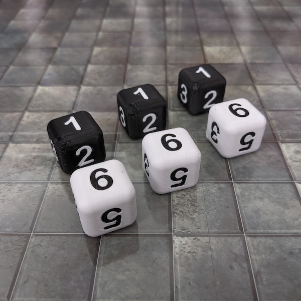 Weighted D6 Dice | 6-sided Loaded Die | 3D Printed | Lucky and Cursed