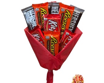 Chocolate Candy Bouquet - Birthday - Graduation - Quarantine - Get Well Soon - Congratulations - Best Wishes - Thinking of You - Thank You