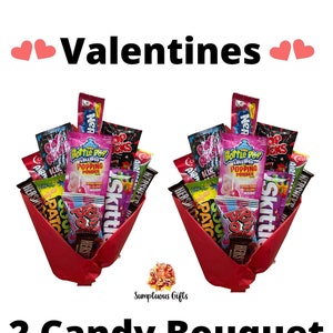2 Bulk Mini Hersey&#39;s and Airheads Candy Chocolate Bouquet - Valentines Day