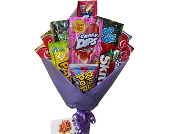 Petit bouquet de bonbons - Anniversaire - Remise des diplômes - Quarantaine - Guérir bientôt - Félicitations - Meilleurs voeux - Je pense à vous - Merci - Cadeau