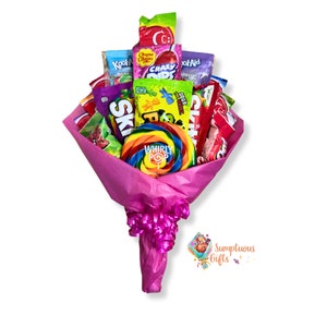 Großer Süßigkeiten Blumenstrauß - Geburtstag - Abschlussfeier - Quarantäne - Gute Besserung - Glückwünsche - Beste Wünsche - Denken an Sie - Danke - Geschenk