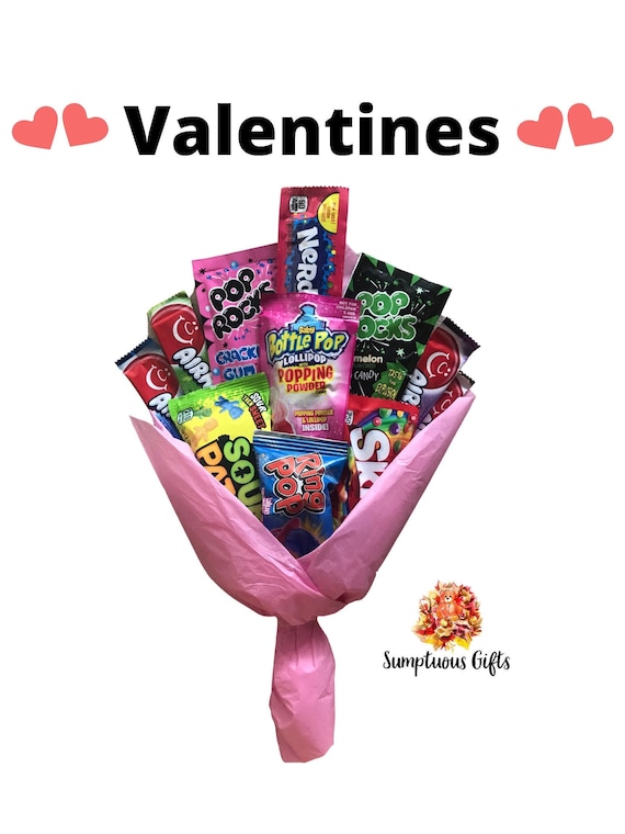 Small Candy Bouquet Valentines Day Etsy