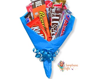 Candy Chocolate Bouquet - Birthday - Graduation - Quarantine - Get Well Soon - Congratulations - Best Wishes - Thinking of You - Thank You