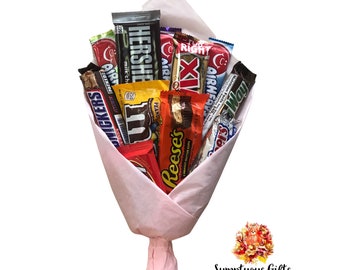 Candy Chocolate Bouquet - Birthday - Graduation - Quarantine - Get Well Soon - Congratulations - Best Wishes - Thinking of You - Thank You