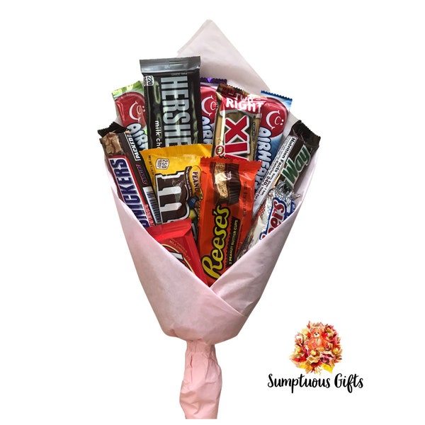 Candy Chocolate Bouquet - Birthday - Graduation - Quarantine - Get Well Soon - Congratulations - Best Wishes - Thinking of You - Thank You