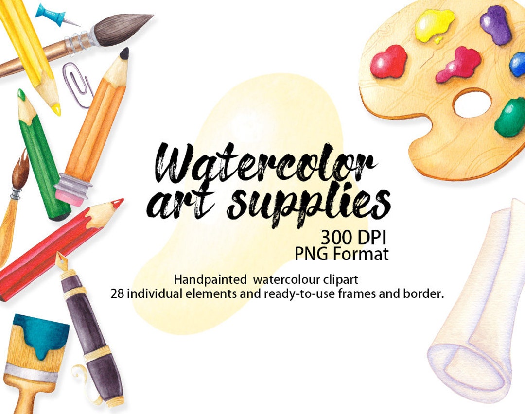 Watercolor Stationery School Clipart. Teacher Clipart. Back to School ...