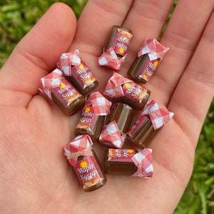 Miniatur Ahorn Sirup Gläser für Puppenhaus Pfannkuchen Hotcakes Puppen 1/12 1/8 1/6 Skala Frühstück Dekor