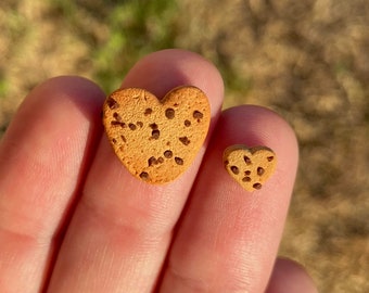 Heart Shaped Chocolate Chip Cookies Miniature 1/6, 1/8, 1/12, and Micro 1/16 for Dollhouse