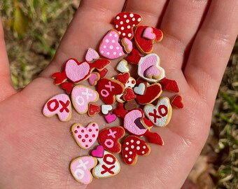 Miniature Valentines Day Heart Cookies for Dollhouse Dolls Handmade Polymer Clay Toys for 1/12, 1/8, 1/6, or 1/16 Scale NON EDIBLE