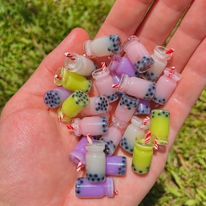 Miniature Boba Bubble Tea for Dollhouse 3/4in Dolls Cute Kawaii Toys Accessories Drinks Food