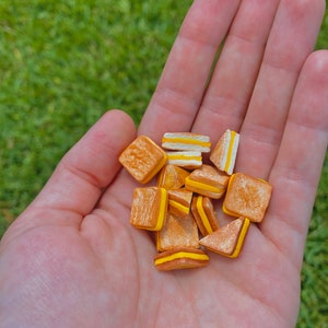 Miniature Grilled Cheese Sandwiches for Dollhouse Breakable in Halves and Quarters