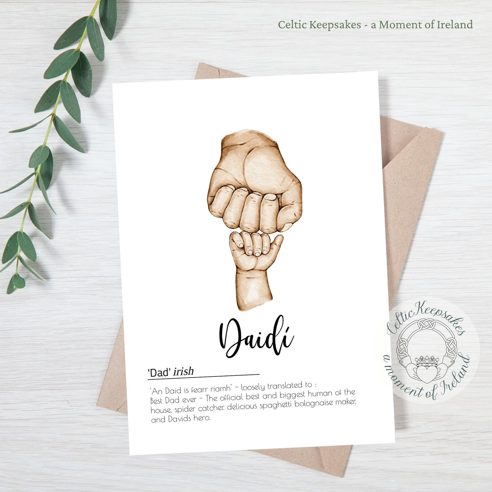 Irish Fathers Day Card Fathers Day DAIDÍ Gaeilge Etsy